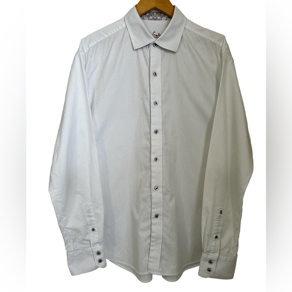 Robert Graham Other - Robert Graham Men’ Size XL Long Sleeve Flip Cuff Button Shirt White Paisley